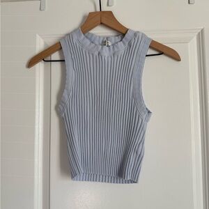 Aerie Light Blue Ribbed Tank Top